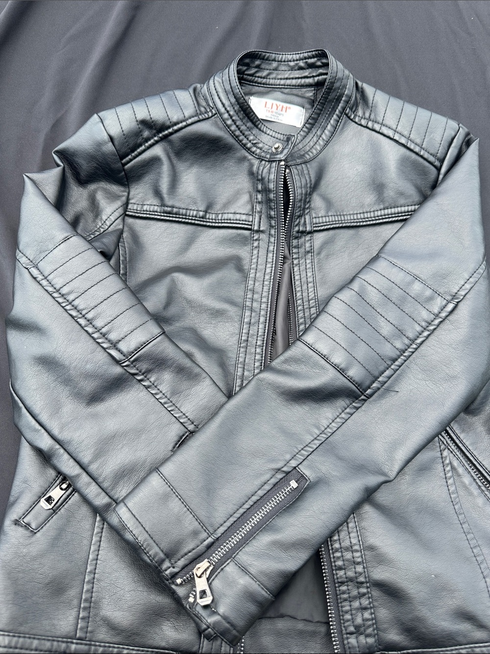 Black Faux Leather Moto Jacket